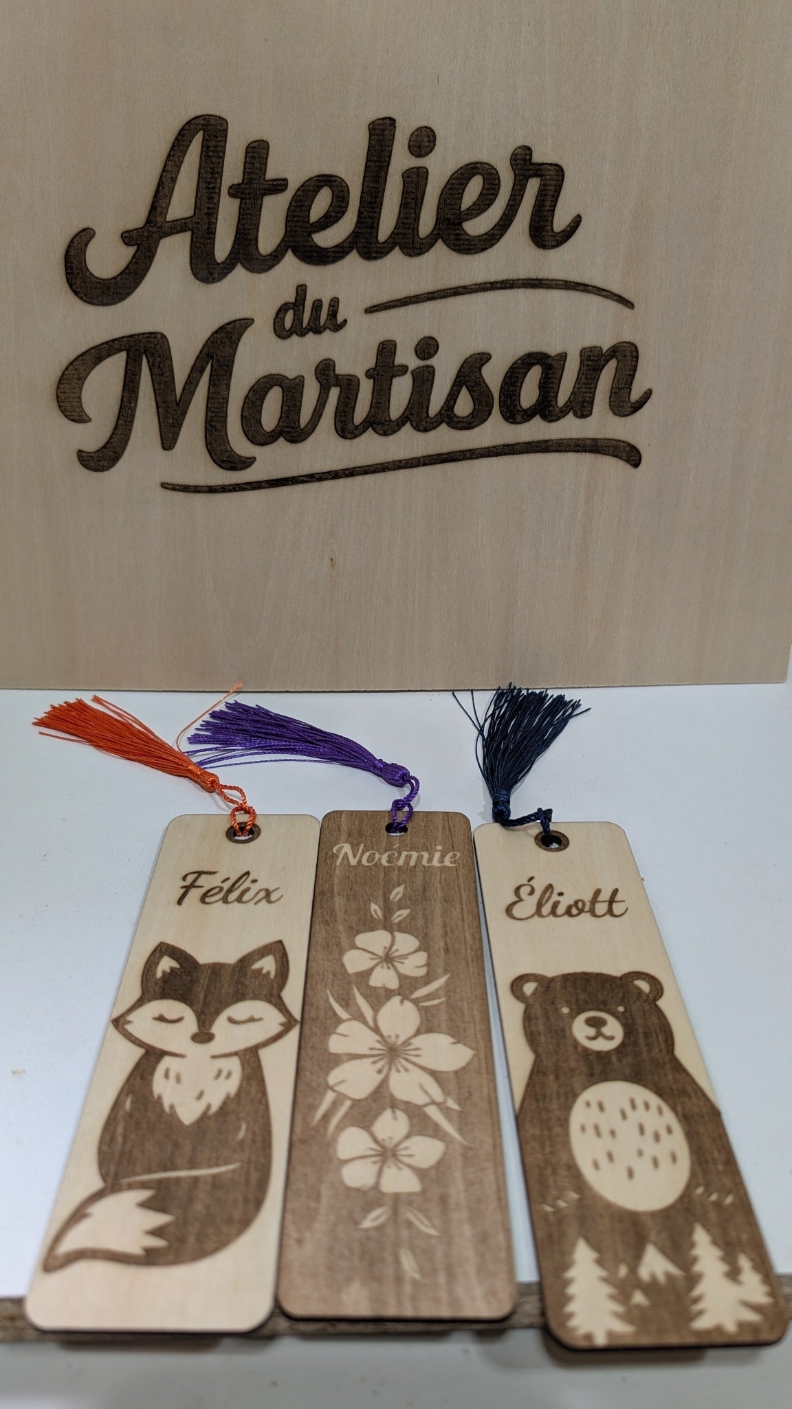 Signet en bois gravé personnalisé