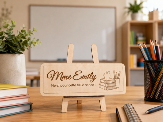 Chevalet de bureau personnalisé pour enseignant
