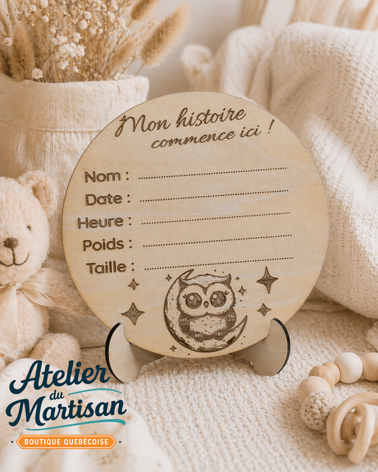 Pastille de naissance – Hibou et la lune