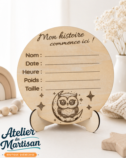 Pastille de naissance – Hibou et la lune