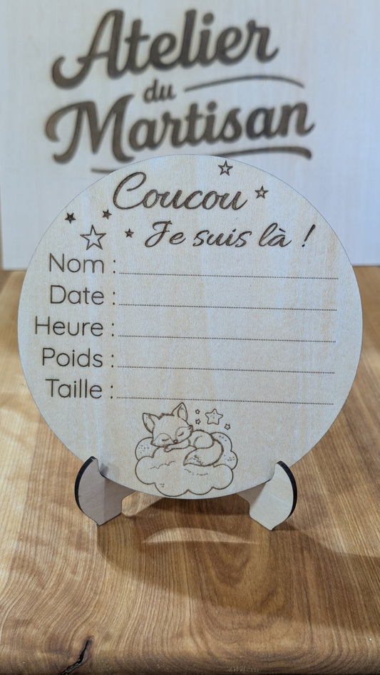 Pastille de naissance – Renard 5.5 pouces