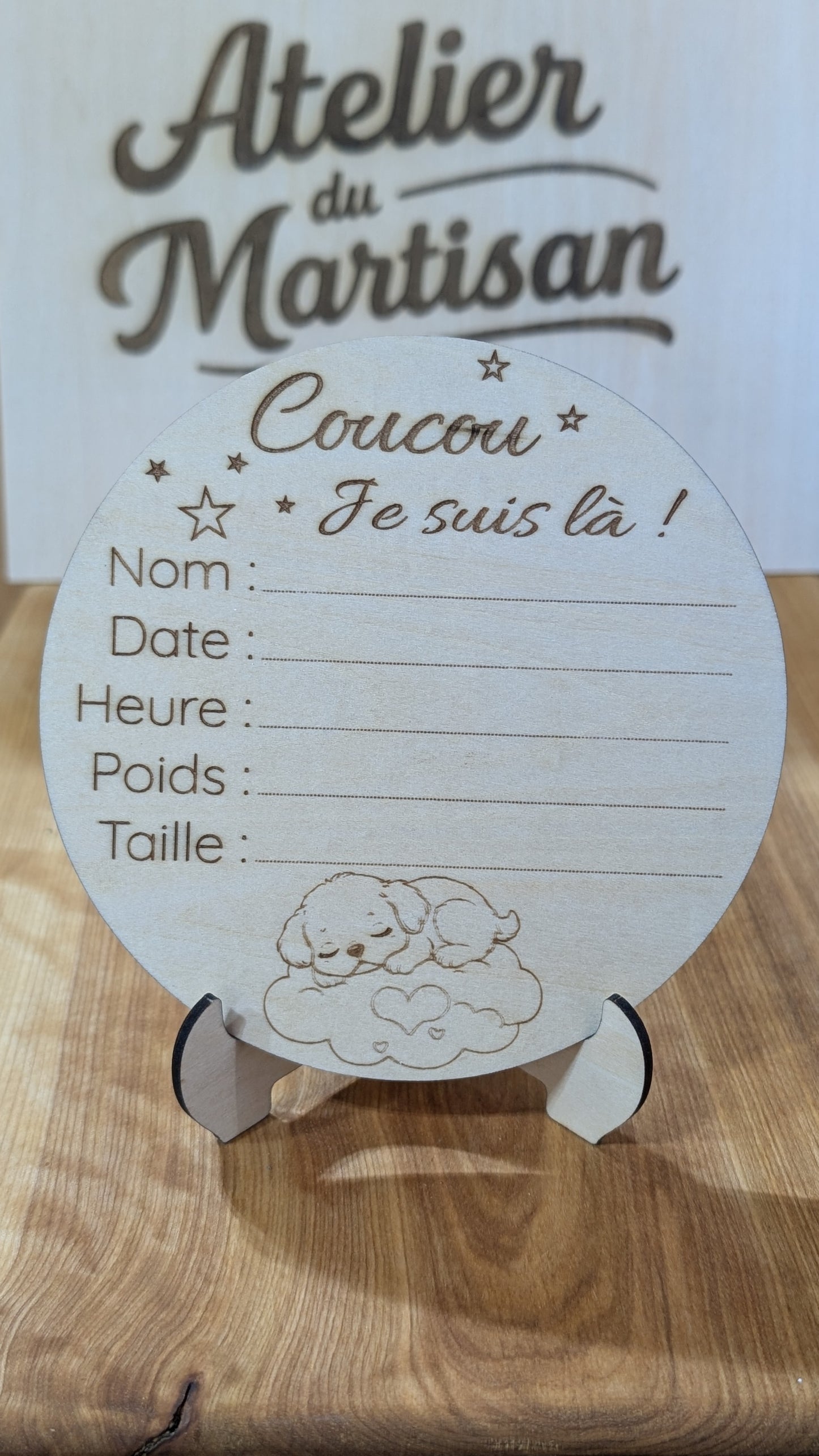 Pastille de naissance – Chien 5.5 pouces