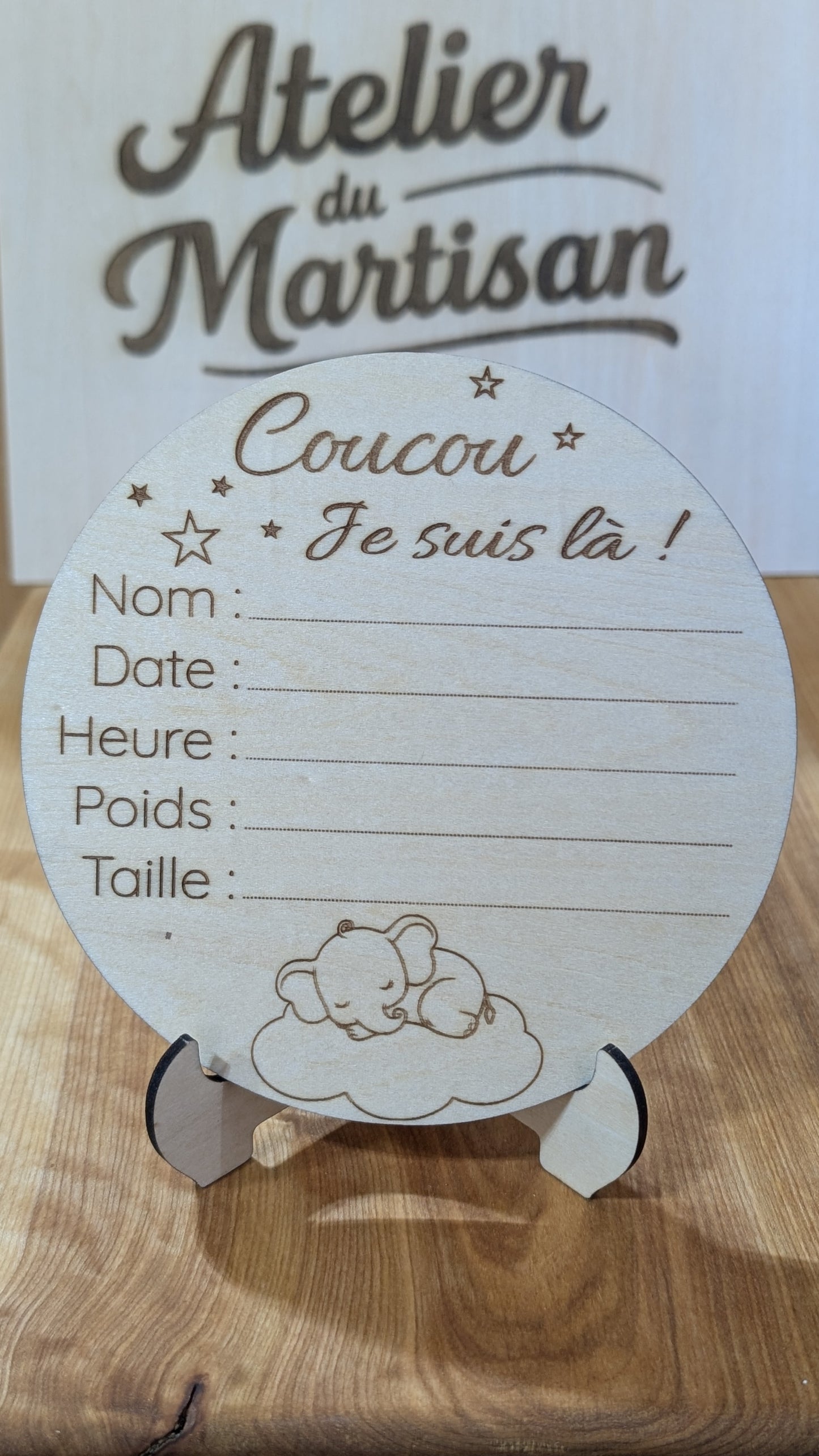 Pastille de naissance – Éléphant 5.5 pouces