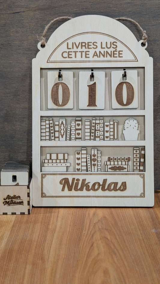 Compteur de livres lus – Prénom gravé