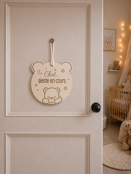 Pastille de porte – Chut, sieste en cours