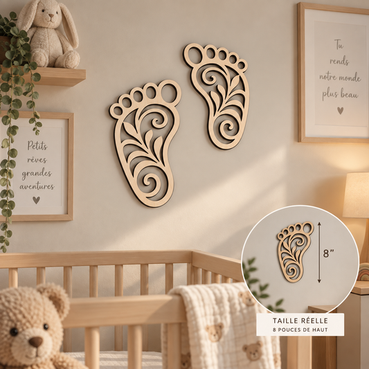 Petits pieds décoratifs en bois – 8 pouces