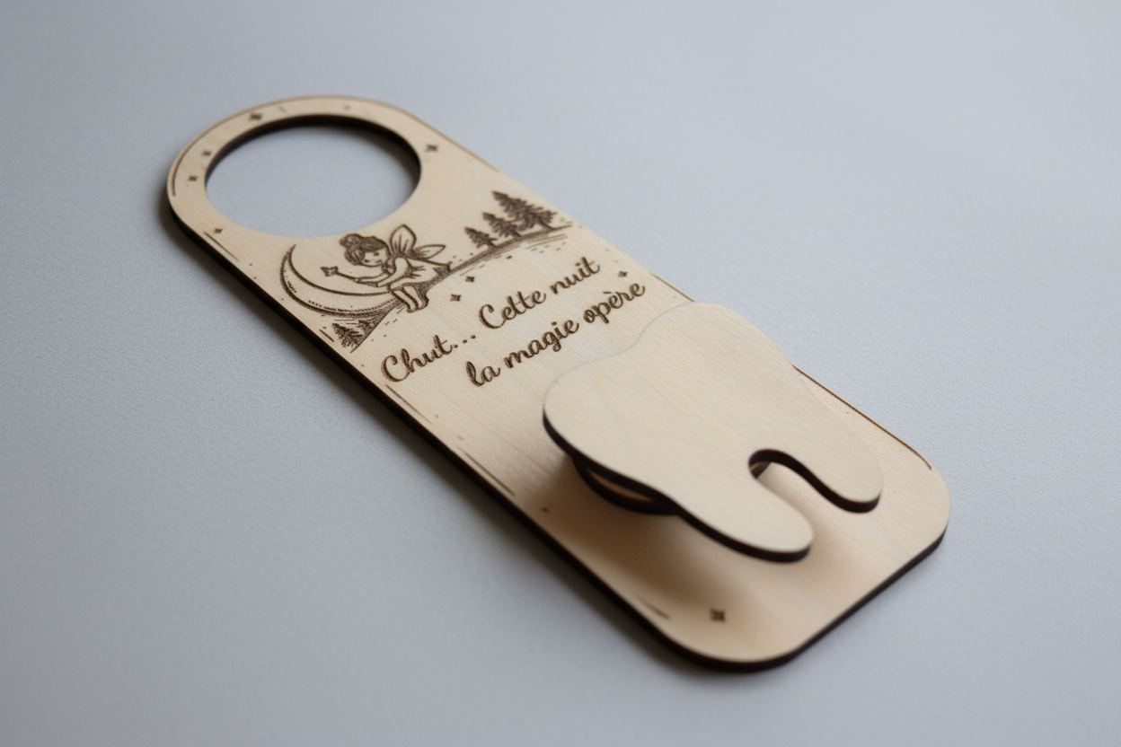 Gros plan accroche-porte fée des dents