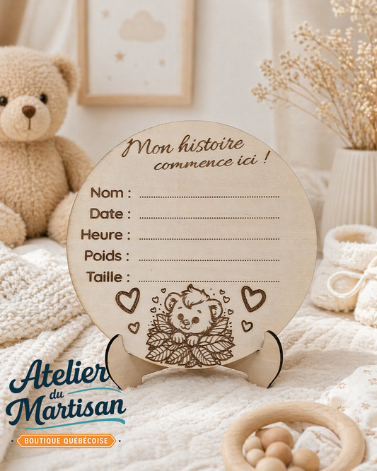 Pastille de naissance – Bébé lion dans les feuilles