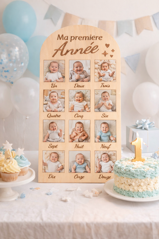 Plaque première année - 12 mois de souvenirs