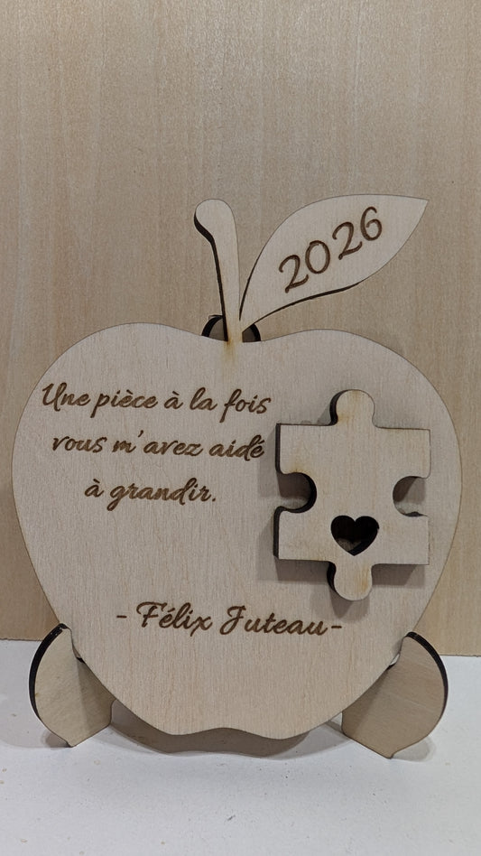 Pomme personnalisée - Cadeau pour enseignant